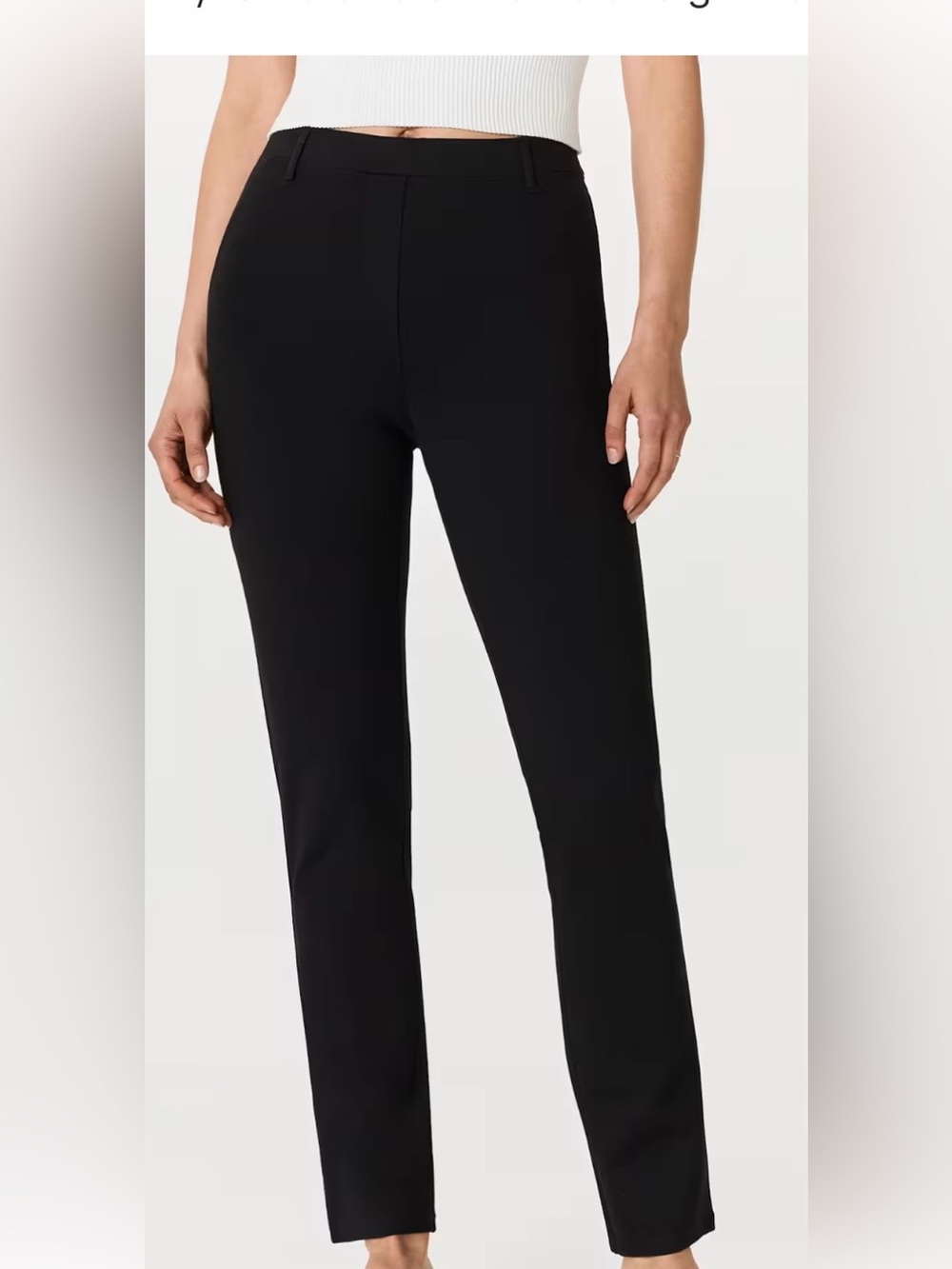 Quince Ultra-Stretch Ponte Straight Leg Pants Black Large